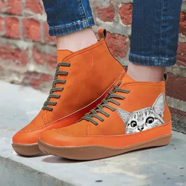 Silamodaâą | Botines de piel para amantes de los gatos