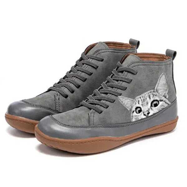 Silamoda™ | Botines de piel para amantes de los gatos