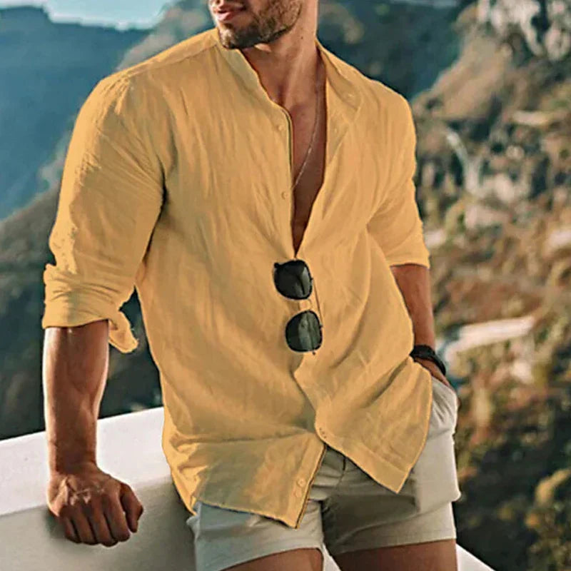 CAMISA DE LINO HOMBRE INFORMAL SILAMODA™