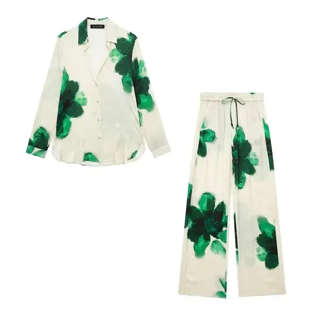 ELISA™ CONJUNTO DOS PIEZAS CAMISA + PANTALON