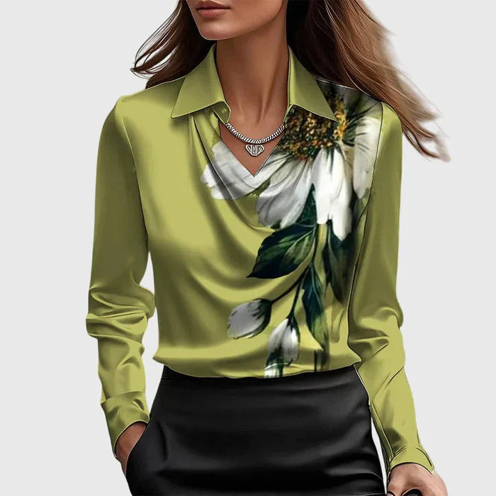 Brooklyn – Elegante blusa de satén brillante